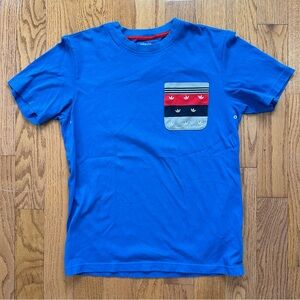 Adidas Blue Pocket Logo Graphic T-shirt